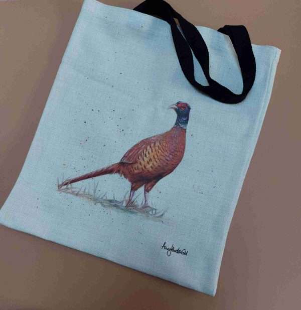 Pheasant High Quality Linen tote bag