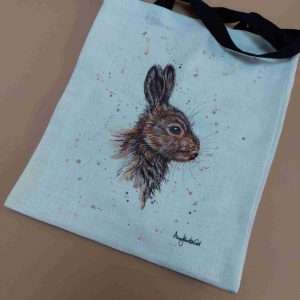 Hare Linen Tote Bag
