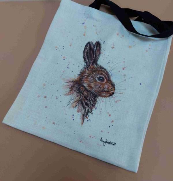 Hare Linen Tote Bag