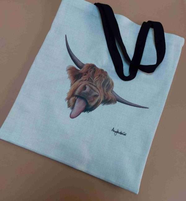 Highland Cow Linen tote bag
