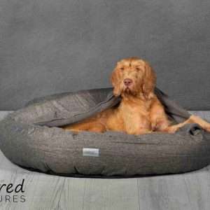 Collared Creatures Grey Classic Cocoon Dog Bed