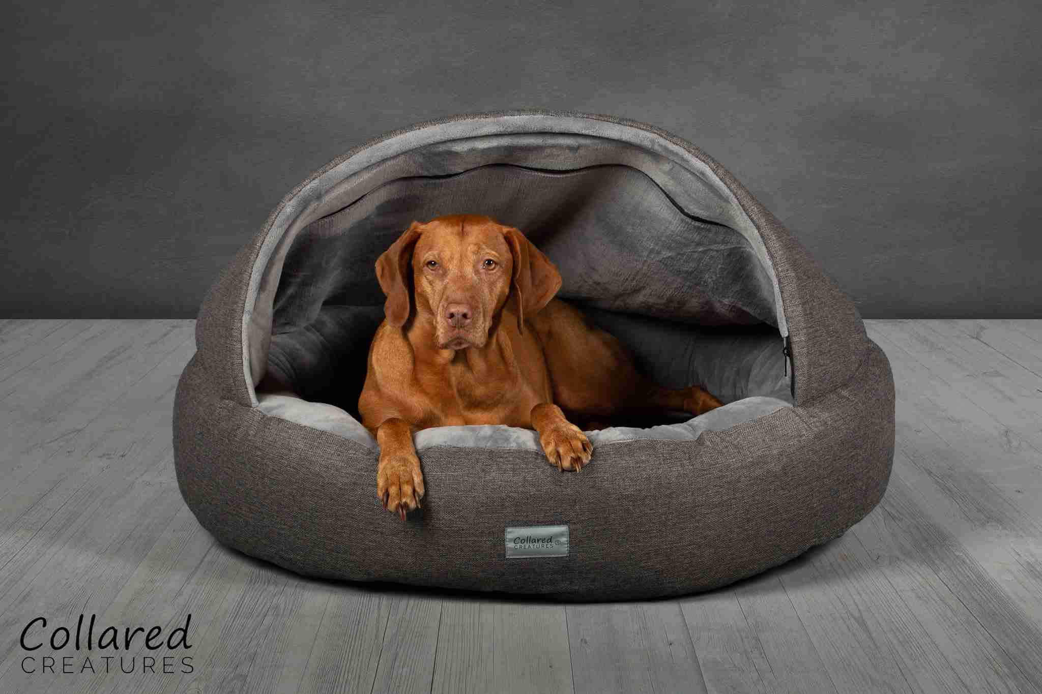 Collared Creatures Grey Deluxe Comfort Cocoon Dog Cave Bed