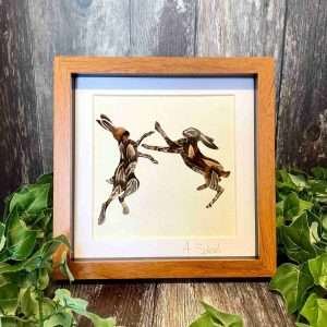 Boxing Hares Pheasant Frame2 scaled