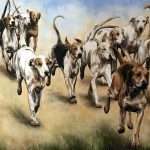 Hounds original oil on canvas