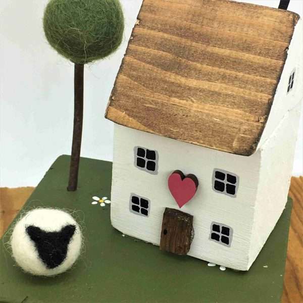 IMG 7127 scaled Quirky handmade miniature farm with tiny flock.  Free postage and packing.  Made to order.