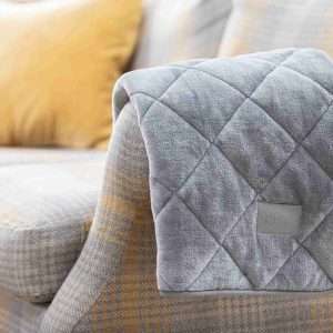 Collared Creatures Luxury Quilted Dog Blanket-Throw Grey