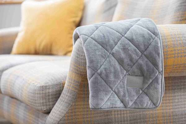 Collared Creatures Luxury Quilted Dog Blanket-Throw Grey