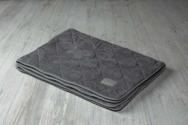 Collared Creatures Luxury Quilted Dog Blanket-Throw Grey