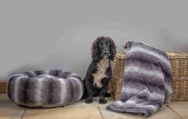 Collared Creatures Luxury Grey Faux Fur Dog Blanket-Throw - Image 2