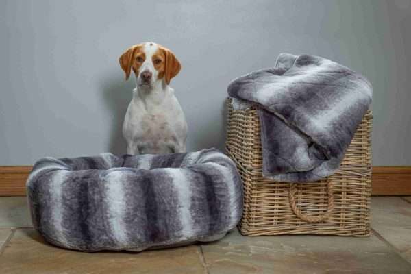 Collared Creatures Luxury Grey Faux Fur Dog Blanket-Throw - Image 3