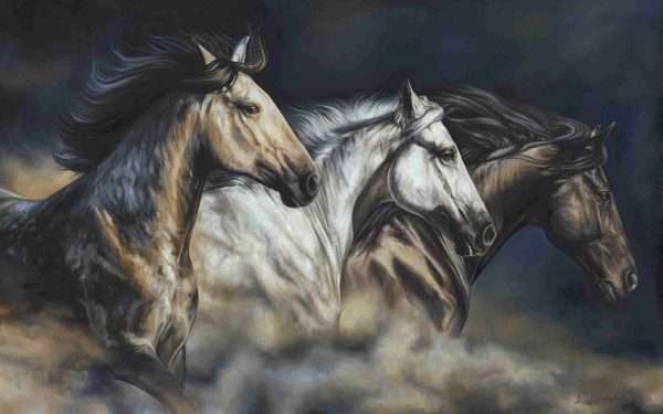 Horses/Stallions original oil on canvas,"Freedom"
