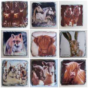 Art coasters,Slate coasters, Wildlife slate coasters