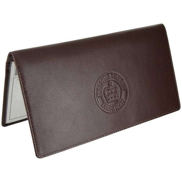 double shotgun firearm certificate wallet brown open2 DOUBLE SHOT GUN & FIREARM CERTIFICATE WALLET/HOLDER : COLOUR CHOICES