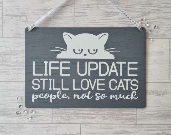 20201128 131929 Looking for a gift for a cat lover? A fun sign for the home. UK postage included - will be dispatched within a week of ordering.