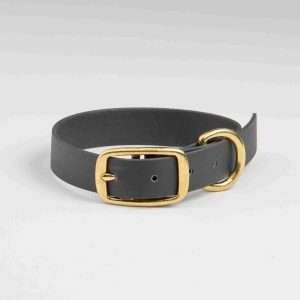 Collared Creatures Black Waterproof Dog Collar with brass buckle