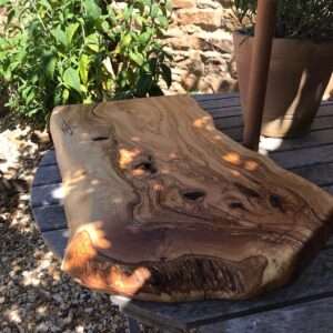 D2A7A449 2403 48A1 8F4B B50562EF1686 Character presentation board for cheese, charcuterie, tapas, antipasti. Approx 60-70cm x 20-35cm x 3-5cm thick. Natural shape and edges often with feature holes and knots in surface. Oak/elm/ash/beech/cherry