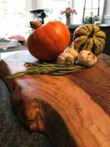 IMG 2740 Character presentation board for cheese, charcuterie, tapas, antipasti. Approx 40-60cm x 20-30cm x 3-5cm thick. Natural shape and edges often with feature holes and knots in surface. Oak/elm/ash/beech/cherry