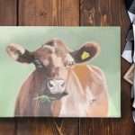 Glass chopping board - Work surface saver with beautiful cow design