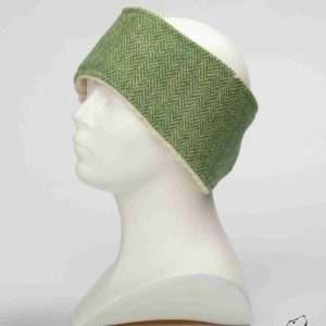 Collared Creatures Green Herringbone Ladies Harris Tweed Headband