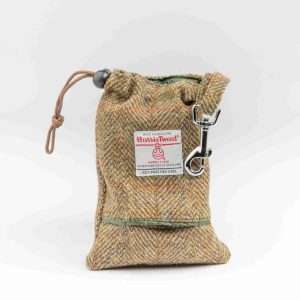 Collared Creatures Totally Traditional Herringbone Harris Tweed Treat Bag With Built-In Poop Bag Dispenser