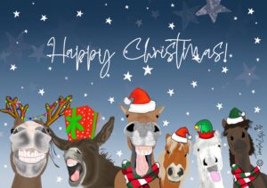 Christmas card equestrian - Teresa Lewis Art. 