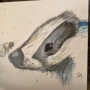 Badger and the Bee Blank card