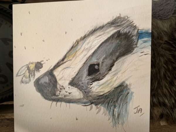 Badger and the Bee Blank card
