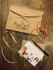 A4A7B86A A22E 45F1 ADF6 A33B62B5B644 These notelets are perfect for keeping in touch or as a gift for any animal lovers.  8 A6 notelets with kraft envelopes, in a handmade kraft folder hand stamped with Teresa Lewis Art designs. Three designs available, Equestrian, Farm Animals & Dogs. A great gift for animal lovers or for yourself to send to friends and family to keep in touch Price includes P & P for the UK.  International shipping extra.