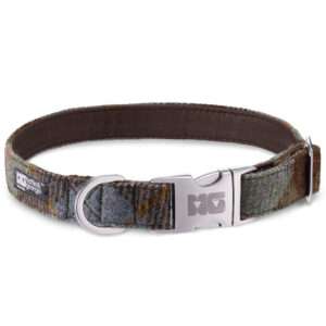 Harry's Conker Dog Collar Handcrafted in Harris Tweed with Chestnut Leather Lining