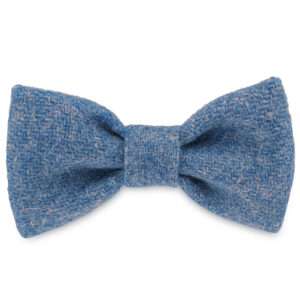 Teddy Blue Dog Bow Tie in Harris Tweed