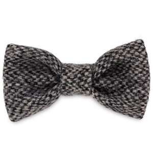Salt & Pepper Dog Bow Tie in Harris Tweed