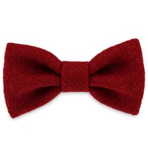 Poppy Red Dog Bow Tie in Harris Tweed
