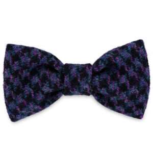 Danni's Purples & Blacks Dog Bow Tie in Harris Tweed