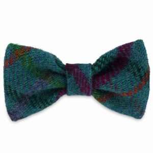 Gus's Turquoise Dog Bow Tie in Harris Tweed