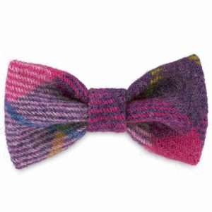 Purdy In Pink Dog Bow Tie in Harris Tweed
