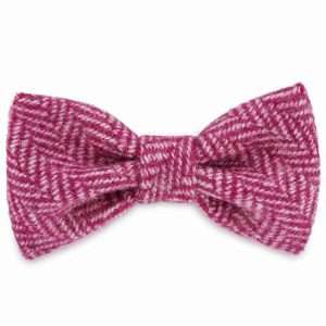 Ellie's Pink Delight Dog Bow Tie in Harris Tweed