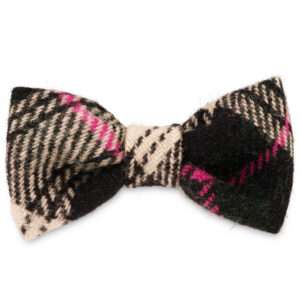 Coco & Pink Dog Bow Tie in Harris Tweed
