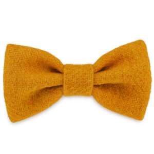Honey Sunflower Dog Bow Tie in Harris Tweed
