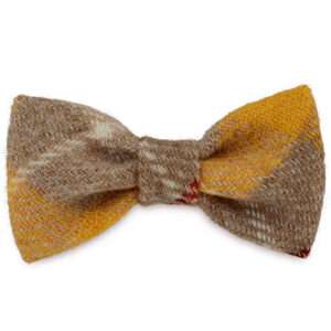 Cookie & Cream Dog Bow Tie in Harris Tweed