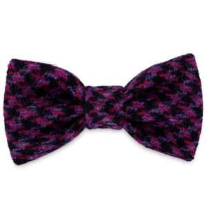 Sassy Pinks & Blacks Dog Bow Tie in Harris Tweed