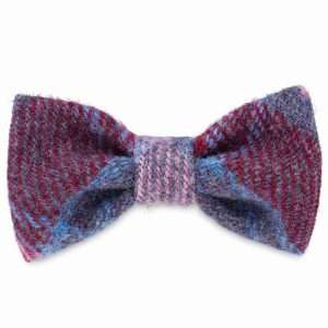 Bonnie's Pinks & Purples Dog Bow Tie in Harris Tweed