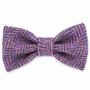 Mia's Purples & Pinks Dog Bow Tie in Harris Tweed