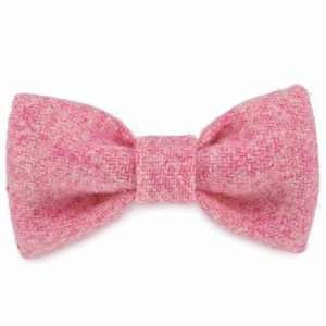 Rosie's Pink Dog Bow Tie in Harris Tweed