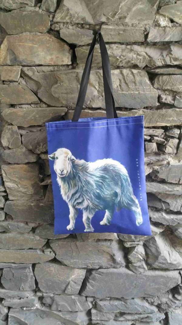 20190506 151455 scaled Funky Herdwick sheep bag ideal for shopping, school, work or the beach, with bright and colourful images. Free postage in the UK.