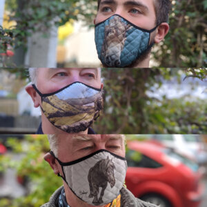 3 masks country Ditch the clinical look and have a fun face mask. These face coverings with the animals and landscape are comfortable. They are made from soft, breathable fabric, they feel good and won’t irritate your skin. The classic elastic style is comfortable to wear and easy to care for. The fabric even stretches to the contours of your face for a smooth, snug fit. Washable at 30°C, and up to 60°C to keep your mask hygienic. Free postage in the UK.
