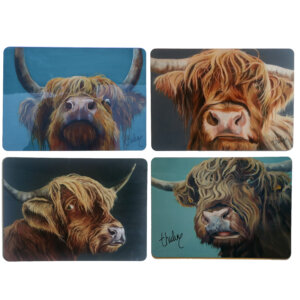 4 Lhighland cow placemats Coated hardboard placemats, with a lovely gloss finish, with an  image of a Friesian cow painting 320x230mm. Free postage in the UK. <img class="alignnone size-medium wp-image-65841" src="https://www.thecountrysidestore.co.uk/wp-content/uploads/2021/01/looking-for-somethingPlacemat2-300x222.jpg" alt="" width="300" height="222" /> <img class="alignnone size-medium wp-image-65840" src="https://www.thecountrysidestore.co.uk/wp-content/uploads/2021/01/KirkstonerebelLplace-300x300.jpg" alt="" width="300" height="300" /> <img class="alignnone size-medium wp-image-65839" src="https://www.thecountrysidestore.co.uk/wp-content/uploads/2021/01/highlandwaLplace-300x300.jpg" alt="" width="300" height="300" /> <img class="alignnone size-medium wp-image-65838" src="https://www.thecountrysidestore.co.uk/wp-content/uploads/2021/01/highlandbluesspslaceL-300x300.jpg" alt="" width="300" height="300" />