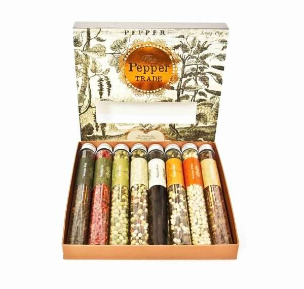 The Pepper Trade | 8 Unique Peppercorns in Glass Test Tubes | Foodie Spice Gift Set - Image 2