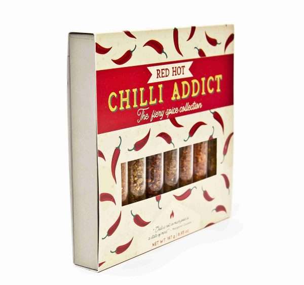 Red Hot Chilli Addict | 8 Chilli-Heads Spice Gift Set | Slide out Tray with Glass Test Tubes - Image 5