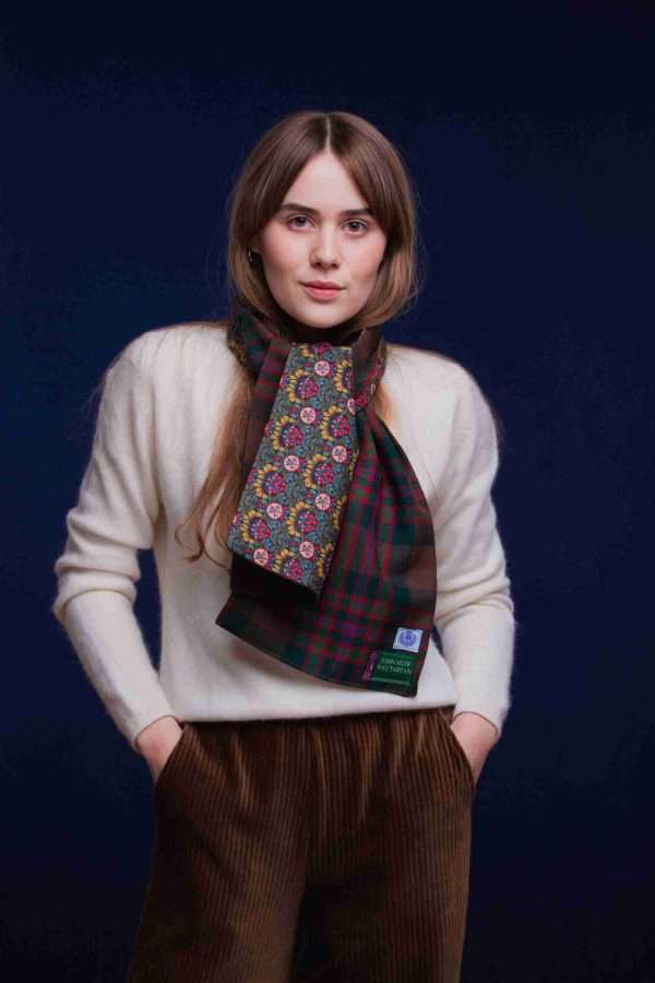 John Muir Way tartan Liberty Lined Long Scarf - Image 2