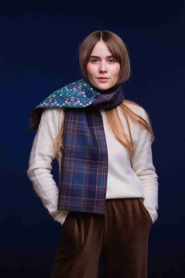 Highland Mist tartan Liberty Lined Long Scarf